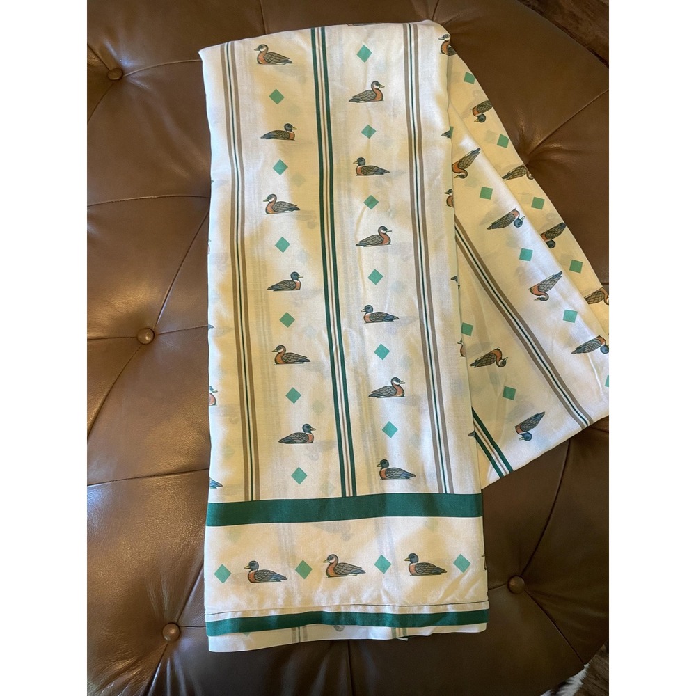 Vtg Cannon mallard duck full-size flat sheet
